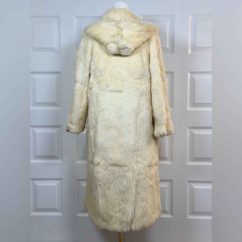 Hooded Rabbit Fur Coat - Picture 4 of 12